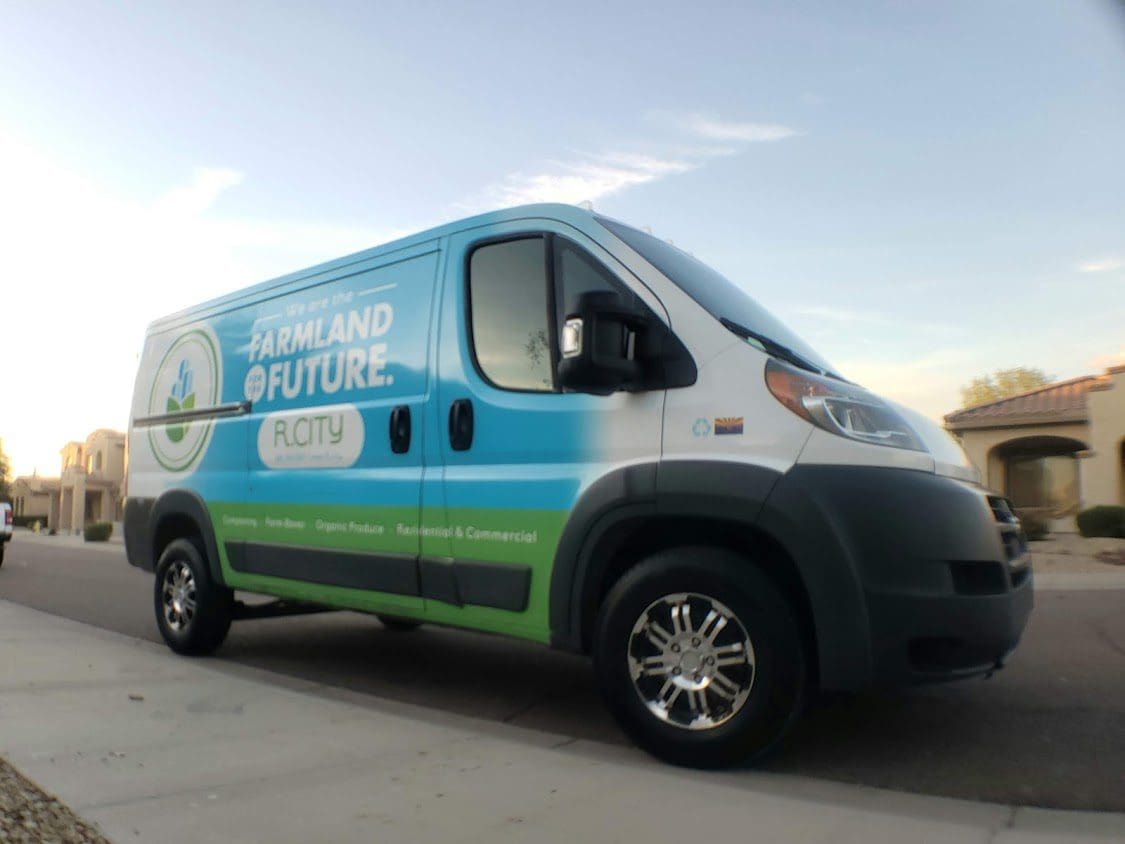 A van with the words " ford future " on it.