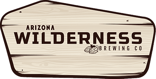 A wooden sign that says arizona elderness brewery.