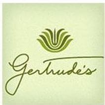 A green and white logo for gertrude 's.