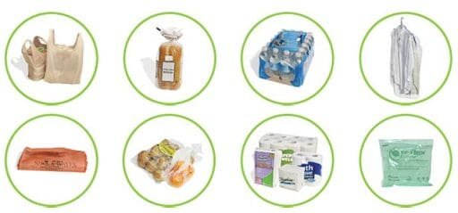 2 rows of 4 images showing what is recyclable