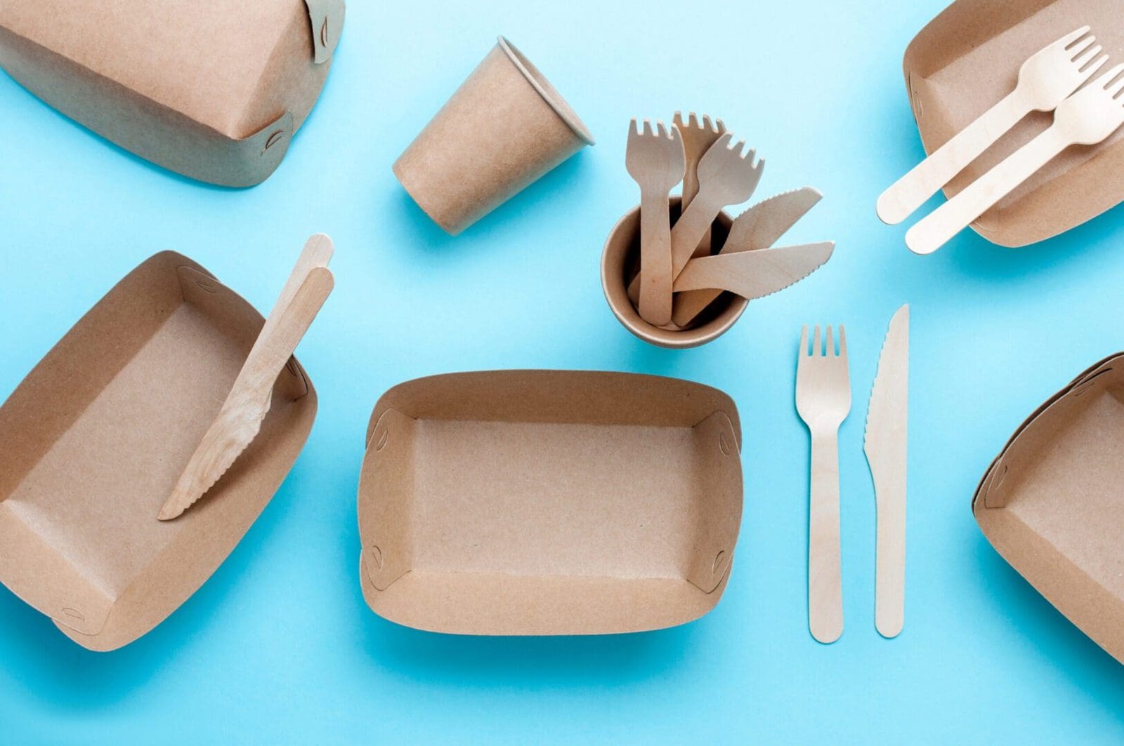 A table with some food and utensils on it